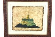 Vintage Thai golden temple coffee painting