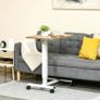 Standing Desk Height Adjustable incl. 4 Casters C-Shape 65 cm x 48 cm x 70-110 cm Natural + White Image 2