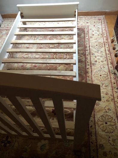 White Wooden Single Bed