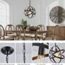 Pendant Light Industrial Globe Farmhouse Lighting Vintage Chandelier Spherical Hanging Ceiling Fixture for Kitchen Island Dining Table E27 Black 1 Light Image 5