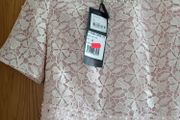 Daisy May occasion dress soft baby pink 12 occasion party wedding guest pearls diamond beaded lace New with tags