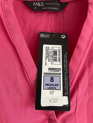 M&S medium pink tunic size 8 - New