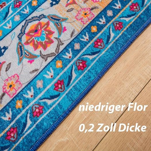 FREE EXPRESS SHIPPING Area Rugs Living Room Bedroom Kitchen Coloured Boho Rug Easy Care Medium Pile Large Rug Vintage Rug Blue Teal Rug (Blue 120x180 CM)