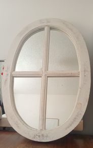 Scandinavian Solid Wood Oval Mirror