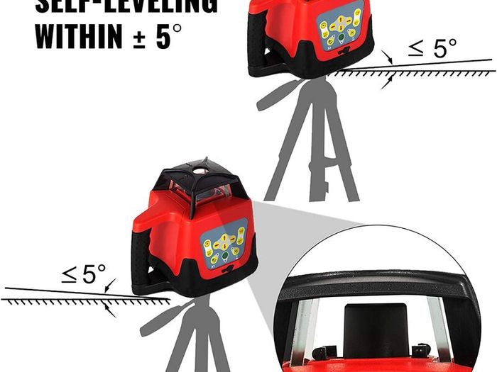 Professional Red Rotating Laser Max Working Range  500m Line Laser 360 Degree Laser Altimeter Water and Dustproof Outdoor Working