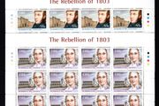 2003 Ireland Centenary of 1803 Rebellion (41c Robert Emmett, 50c Thomas Russell &amp; 57c Anne Devlin) Plate 1B1B1B1B Commemorative Stamp Sheetlet Mint Never Hinged (MNH)