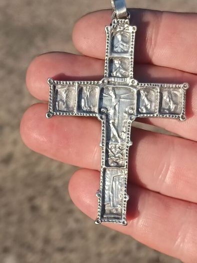 German Orthodox Silver Heavy Crucifix(Circa 1850)..22 grams