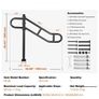 Single Post Handrail for Outdoor 1-3 Step 102.9 cm Stair Handrail Floor Mount Image 2