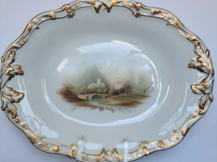 Early English Transferware Porcelain Serving Platter
