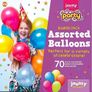 70pk Premium Latex Multicoloured Balloons Image 6