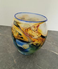 20th Century blown multilayer glass vase