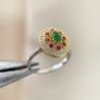 Turkish Style Ruby Emerald Crystal Silver Gold Ring Image 2