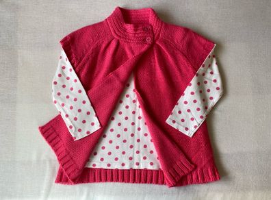 Brand New Girls Havoc Pink Cardigan & Polka Dot Top - 2pc set