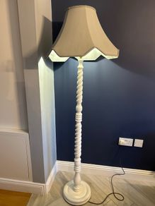 Vintage Style Painted Barley Twist Floor Lamp with Shade