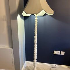Vintage Style Painted Barley Twist Floor Lamp with Shade