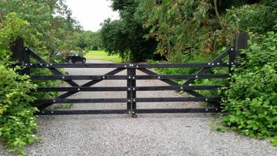 Black Wooden Entrance Gates