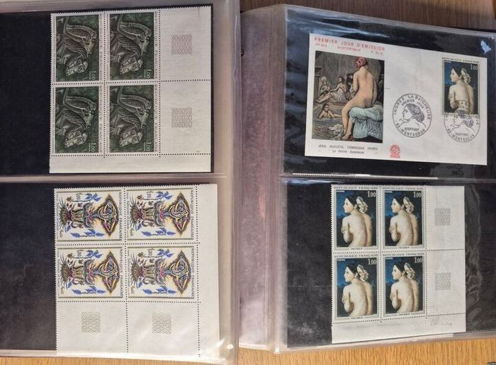 Stamp, cover album. France, Czechoslovakia, Hungary , Cuba, Spain, Paraguay, EU