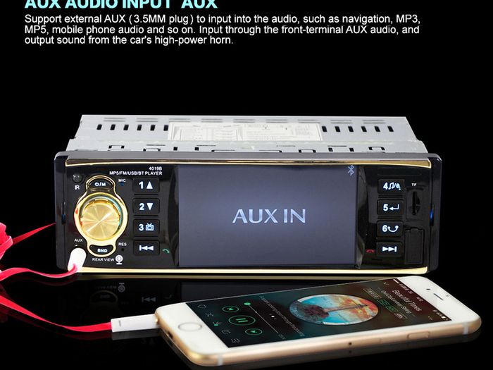New Car Van 1 One Din MP3 player AUX Car Radio Handsfree Hands Free Audio Stereo USB AUX FM Radio Station Bluetooth Hands Free Handsfree with Wireless Rearview Rear View Camera Remote Option