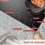 Ceramic Hob, 4 Zone Built-in Electric Hob 60cm, Ceramic Cooktop with Touch Control, 6600W, 9 Power Levels, Dual Ring Zone, Oval Zone, Timer, Child Lock, for All Pots, Hard Wired, without Plug Image 6