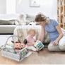 Portable Nursery Storage Basket ,Large Diaper Tote ,Baby Wipes Bag, Toy Storage Bag, Multi-Purpose Bag for Car Travel, Gray Image 4