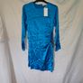 Mango Blue Satin Mini Dress Image 4