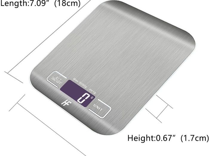 Large 23x17cm 10kg 1g Digital Kitchen Scales Food Scale Stainless Steel Surface With Backlit LCD Display Multifunction for Home Office Use