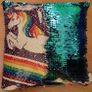 Sequinned unicorn cushion Image 2