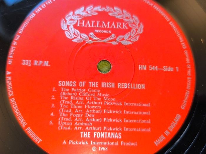 1968 The Fontanas - Songs Of The Irish Rebellion 12in Vinyl
