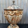 Antique Antique 19th Century English Regency Period Neoclassical cast iron Garden Urns & Lids - a Pair Image 3