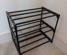 3 Tier Black Shoe Rack