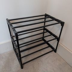 3 Tier Black Shoe Rack