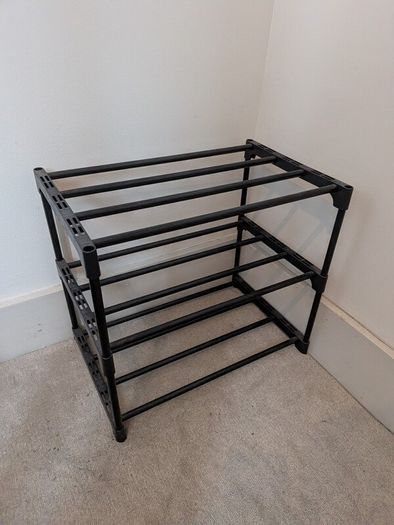 3 Tier Black Shoe Rack