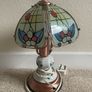Vintage 80s table lamp with glass shade Image 2