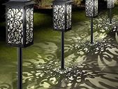 Solar Lights Outdoor, 4 Pack Solar Lights Outdoor Garden 11 Working Hours IP65 Waterproof Auto On/Off Garden Lights Solar Powered, Foldable Design Solar Lights for Yard Christmas Wedding Party Decor