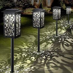 Solar Lights Outdoor, 4 Pack Solar Lights Outdoor Garden 11 Working Hours IP65 Waterproof Auto On/Off Garden Lights Solar Powered, Foldable Design Solar Lights for Yard Christmas Wedding Party Decor