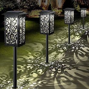 Solar Lights Outdoor, 4 Pack Solar Lights Outdoor Garden 11 Working Hours IP65 Waterproof Auto On/Off Garden Lights Solar Powered, Foldable Design Solar Lights for Yard Christmas Wedding Party Decor