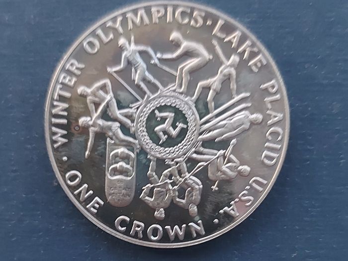 Isle Of Man Winter Olympics 1980 Crown Coin