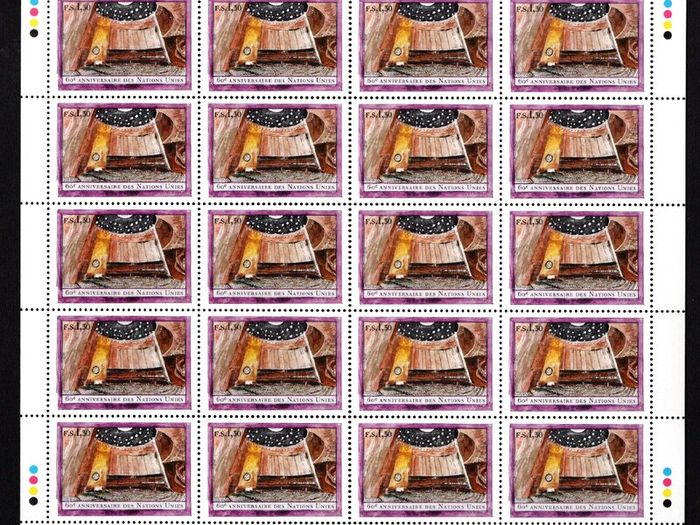 2005 United Nations (US, Geneva & Vienna) 60th Anniversary of the United Nations Commemorative Stamps Sheets Mint Never Hinged. Price for all 3 Sheets