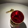 Glass Decanter. Vintage Bohemian-Style Ruby & Gilt Enamel Liqueur Decanter Image 8