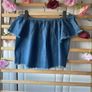 top betshka size medium denim off shoulder top Image 3