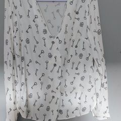 warehouse shirt faux-wrap shirt
