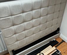 Rory Beige Fabric 4ft 6 Double Bedframe (brand new / never used)