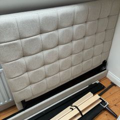 Rory Beige Fabric 4ft 6 Double Bedframe (brand new / never used)