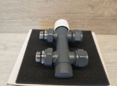 EMKE Radiator Valve, Valve for Radiators and Towel Dryers, Universal for Angle and Straight Valves, G1/2", Anthracite, 1 Piece