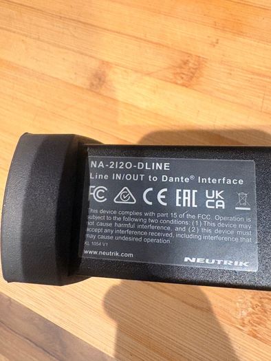 Neutrik NA2 IO DLINE Dante Interface