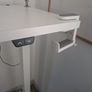 White Electric Height-Adjustable Standing Desk (with Cable Management & Headphone Hook) Image 4
