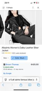 ALL SAINTS Balfern genuine leather jacket ladies jacket