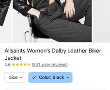 ALL SAINTS Balfern genuine leather jacket ladies jacket