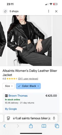 ALL SAINTS Balfern genuine leather jacket ladies jacket