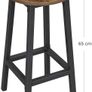 Set of 2 Bar Stools Kitchen Chairs with Sturdy Steel Frame Height 65 cm Round Easy Assembly Industrial Style Greige-Black Image 3